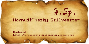 Hornyánszky Szilveszter névjegykártya